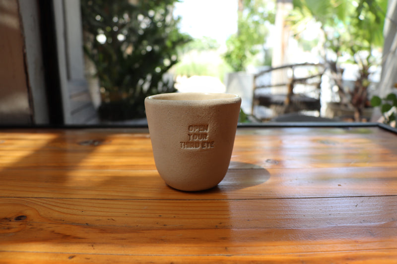 Hand-made Ceramic Intention Cup - Beige