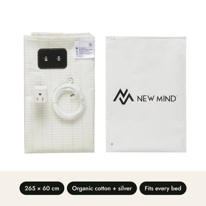 New Mind Grounding Bedsheet, 265 x 60 cm, organic cotton and silver, fits every bed